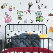 RMK5245SCS Invader Zim Peel and Stick Wall Decals, Green, Red, Yellow, Black