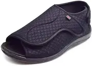 [W&LESVAGO] Men's Open Toe Breathable Diabetic Sandals, Extra Wide Width Adjustable Edema Shoes for Elderly Swollen Feet