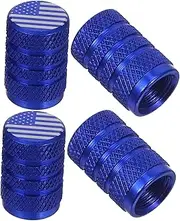 HEALEEP 4pcs American Flag Pattern Tire Valve Stem Caps Durable Car Dust Caps for Cars Trucks and Motorcycles Prevents Dirt and Leakage Easy Installation