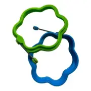 Set of 2 Jumbl Silicone Pancake Flower Mold Green Blue