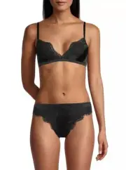 $365 Dolce & Gabbana Silk & Lace Soft Cup Elegant Black Lace Bra Size Small NWT