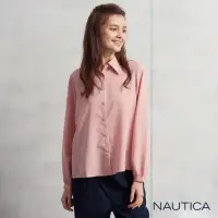 在飛比找momo購物網優惠-【NAUTICA】女裝飄逸原色長袖襯衫(粉色)