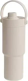Stainless Steel Water Bottle with Straw, 24.86 oz Travel Cup, Leakproof Insulated Vacuum Kettle, Ceramic Coated Liner Portable Compact Ideal for Coffee, Soy Milk, 9.84 x 2.8 Inches