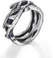 [Joliernelle] Jesus Crown of Thorns Ring for Men Vintage Stainless Steel Thorn Ring Vine Branch Lucky Ring