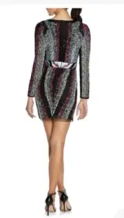 NWT! Aidan Mattox Long Sleeve Beaded Sheath Dress