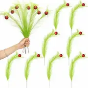 8 Pcs Christmas Tree Topper 17 Inch Red Green Curly Stems Lime Green Curly Xmas Tree Pick Elf Ornaments Stems
