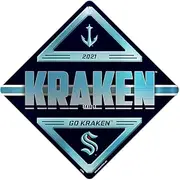 Rico Industries NHL Seattle Kraken Metal Crossing Sing - Home Decore Perfect for Bed Room, Man Cave, Garage, Silver, 12.25" x 12.25"