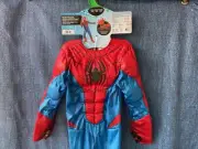 JAZWARES KIDS SPIDER-MAN PADDED JUMPSUIT COSTUME W/ GLOVES & MASK SIZE 10-12 NEW