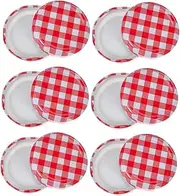 Yardwe Pcs Metal Mason Jar Lids Wide Mouth Canning Lids Airtight Seal Regular Mouth Replacement Iron Construction