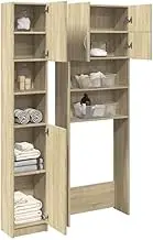 2-Piece Bathroom Furniture Set for Laundry Room - Sonoma Oak Engineered Wood, Space-Saving Washer & Dryer Accessories, Durable & Stylish Storage Solution