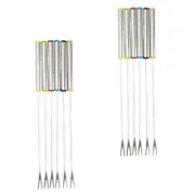 12Pcs salad forks BBQ Skewers Roasting Sticks Fruit Fondue Forks