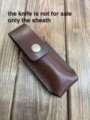 Leather sheath with belt loop for Opinel N°08 CHAMPIGNONS MUSHROOM KNIFE