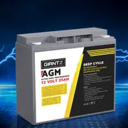 12V Giantz AGM Deep Cycle Battery 25Ah Box Portable Solar Caravan Camping
