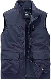 [AKTQL88] Men's Gilet Outdoor Multi-Pocket Fishing Vest Sleeveless Casual Breathable Photography Travel Jacket
