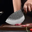 Fillet Larding Knife Kitchen Handmade Chef Cleaver Forged Carbon Steel Wood Cut