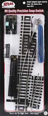 Atlas #851 Right Hand Remote "Snap" Switch Track - HO Scale - Code 100 Rails