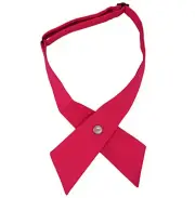 SYAYA Cross Bow Tie for Women or Men, Boy Crossover Bowtie for Girls Rose Red