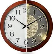 OCEST 13-inch Night Light Wall Clock, Silent & Adjustable Brightness LED, Large Easy-to-Read Display, Battery-Operated, Perfect for Bedroom, Bathroom, Living Room, Kitchen, and Home Ofiice Décor