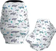 Muishi Watercolor Turtles Jellyfish Baby Car Seat Covers Carseat Canopy Soft Infant Stroller Cover Nursing Breastfeeding Covers for Girls Boys Newborn
