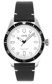 Oris Social Club Singapore Leather Strap White Dial Automatic 01-733-7707-4051-OSC-SGP-Set 100M Men's Watch