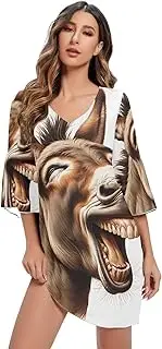 [RPLIFE] Laughing Donkey Chiffon Dress Printed Line Maternity Dress S-XXL