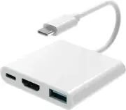 USB-C Digital Av Multiport Adapter, USB C to HDMI Adapter for Iphone 15/16 to TV