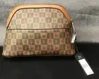 NWT London Fog Ellie Cosmetic Case Brown Zipper Make Up Pouch Cognac Travel
