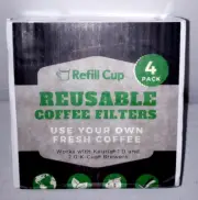 Reusable Refill Cups - 4 Pack - Works with Keurig 1.0 & 2.0 K-Cup Coffee Brewers