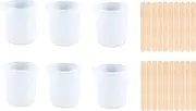 LORJE Silicone Resin Measuring Cups Tool Kit- 6Pcs 100 ml Measure Cups, 20Pcs Stir Sticks, for Epoxy Resin Mixing, Molds, Jewelry Making, Kitchen