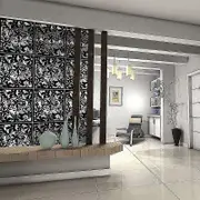 12 Pcs Hanging Plastic Room Dividers for Bedroom Living Room Dining Room Bar School Hotel Decoration (Black, 40x40cm)