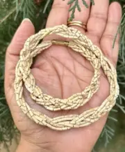 16 inch TULSI TULASI VAISHNAV ISKCON Mala Kanthi Pure Yoga Prayer Braided