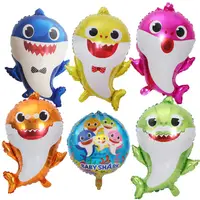 在飛比找蝦皮購物優惠-氣球批發！氣球嬰兒鯊魚主題派對裝飾卡通鯊魚嬰兒鋁箔氣球海洋動