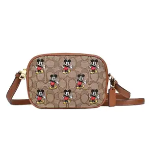 COACH COACH DISNEY聯名款卡其C織布MICKEY刺繡迷你小款斜背相機包