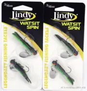 Lindy Watsit Spin Spinnerbait Black/Chartreuse Green LWGS-436 (2 Packs)