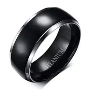 Black Grey Titanium Ring