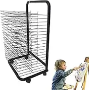 20-Shelf Mobile Art Drying Rack for Art Studios & Classrooms, Perfect for an Art Organizer, Paintings, Storage, and Any Drying Needs, 17.3 X 13.8 X 30.7 Inches, Black