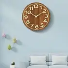 Silent Sweep Motion Stylish 30CM Luminous Wooden Wall Clock for Any Space