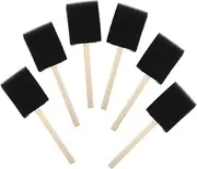 Friendly Sponge Paint Brush Set 6pcs Soft Sponge Head Brushes Wooden Handle for Art Craft Doodling