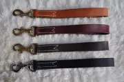 Short Leather Dog Traffic Leash Lead Amish Made 12" FREE Name