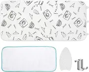 Seiritex Ironing Mat, Portable Ironing Pad 39.4x18.9 inch Table Top Iron Board 5 in 1 Travel Ironing Blanket for Washer, Dryer, Counter top, White