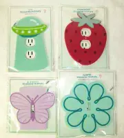 Lot of 4 Decorative Faceplate Covers Light Switches & Outlets UFO Butterfly ETC