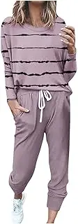 [fartey] 2 Piece Sweatsuits for Women 2025 Fall Casual Long Sleeve Outfits Two Piece Workout Athletic Sweat Suits Lounge Sets