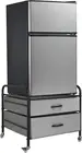 Stylish Kitchen Organizer Unit for Mini Fridge with 2 Drawers and Rolling Wheels