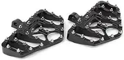 Wide Fat Foot Pegs MX Style Floorboard Motorcycle Footrest Pedals Bobber Chopper Compatible With Harley Dyna Touring Sportster 883 Softail(Black Silver)