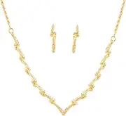 [Touchstone] Indian Bollywood Traditional Filigree Designer Jewelry Nekcklace Set in Gold Tone for Women.
