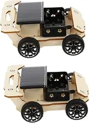 Kisangel 2 Pack Solar Powered Car Toys Boys and Girls Educational Stem Kit Hand-Made Model Car