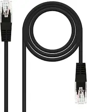 Category 5E Network Patch Cable, UTP Cable, AWG24 Gauge, Black, 0.5m Length, Ideal for Ethernet Network Connections.