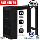 Breakfast Bar / Kitchen / Cocktail Table Desk w/ 3 Layer Storage Wine Shelf Rack