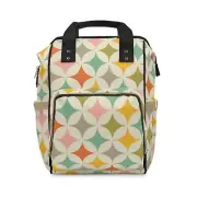 Multifunctional Backpack,Travel Bag, Diaper Bag, Retro Colourful Design