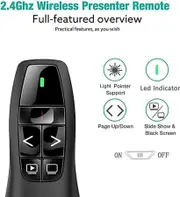 Wireless Presentation Clicker Pointer with 328FT Range for PPT and PowerPoint on Mac and Laptop